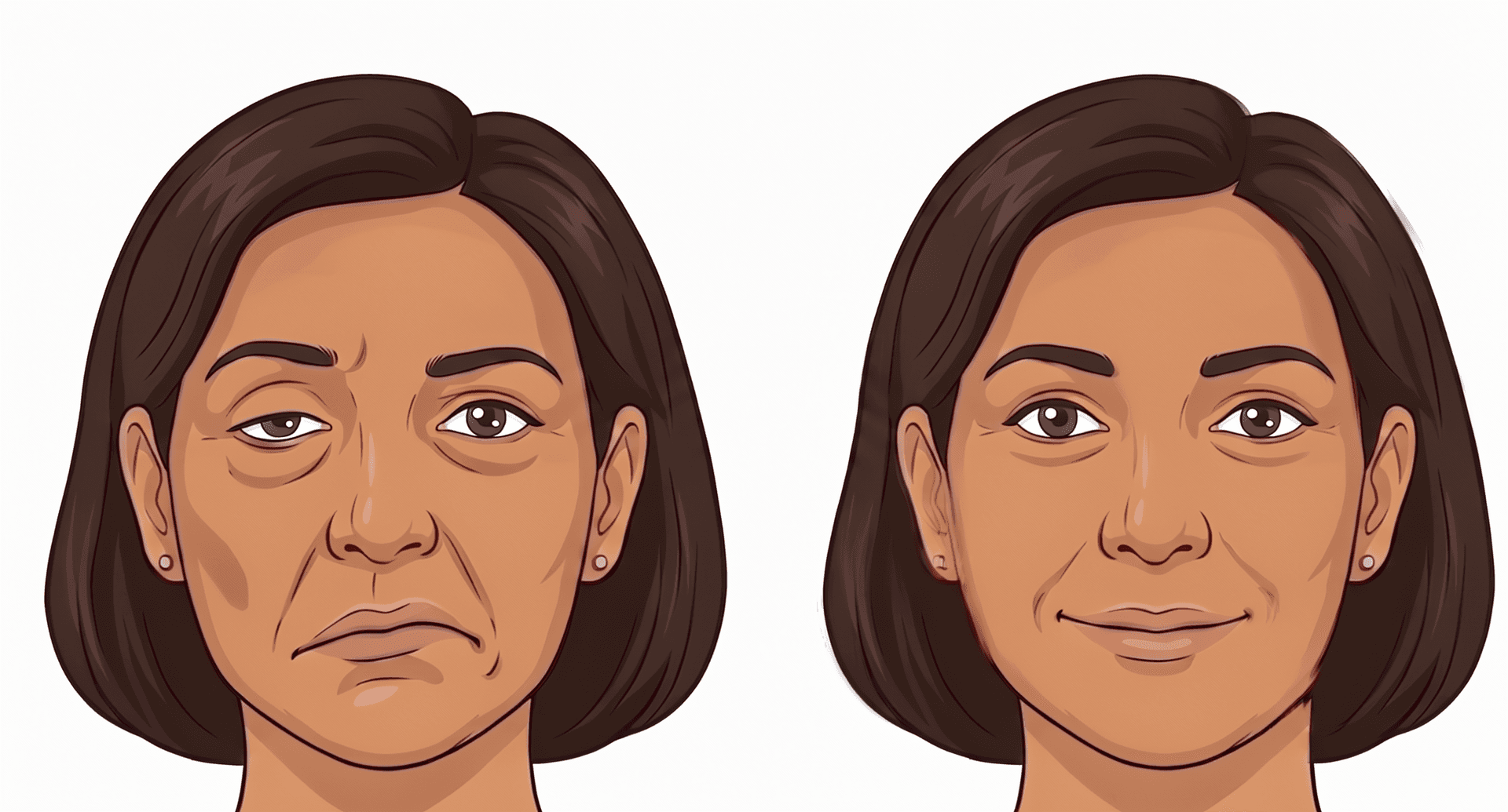 Facial paralysis acupuncture before and after treatment